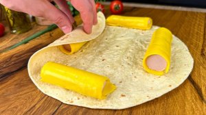 У вас есть тортилья и несколько сосисок? Простой завтрак. Быстрый и вкусный рецепт на каждый день