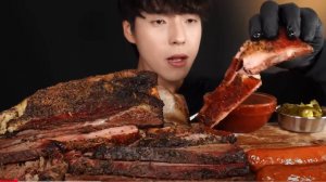 🔥🍲 Мукбанг и Mukbang : МЯСНОЙ РАЙ ДЛЯ ПАРНЯ! Ароматные ребра BBQ, нежная грудинка | ASMR