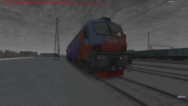 Мультиплеер RTrainSim MaDaDev. ЭП20 со скорым поездом по маршруту Новокузнецк.
