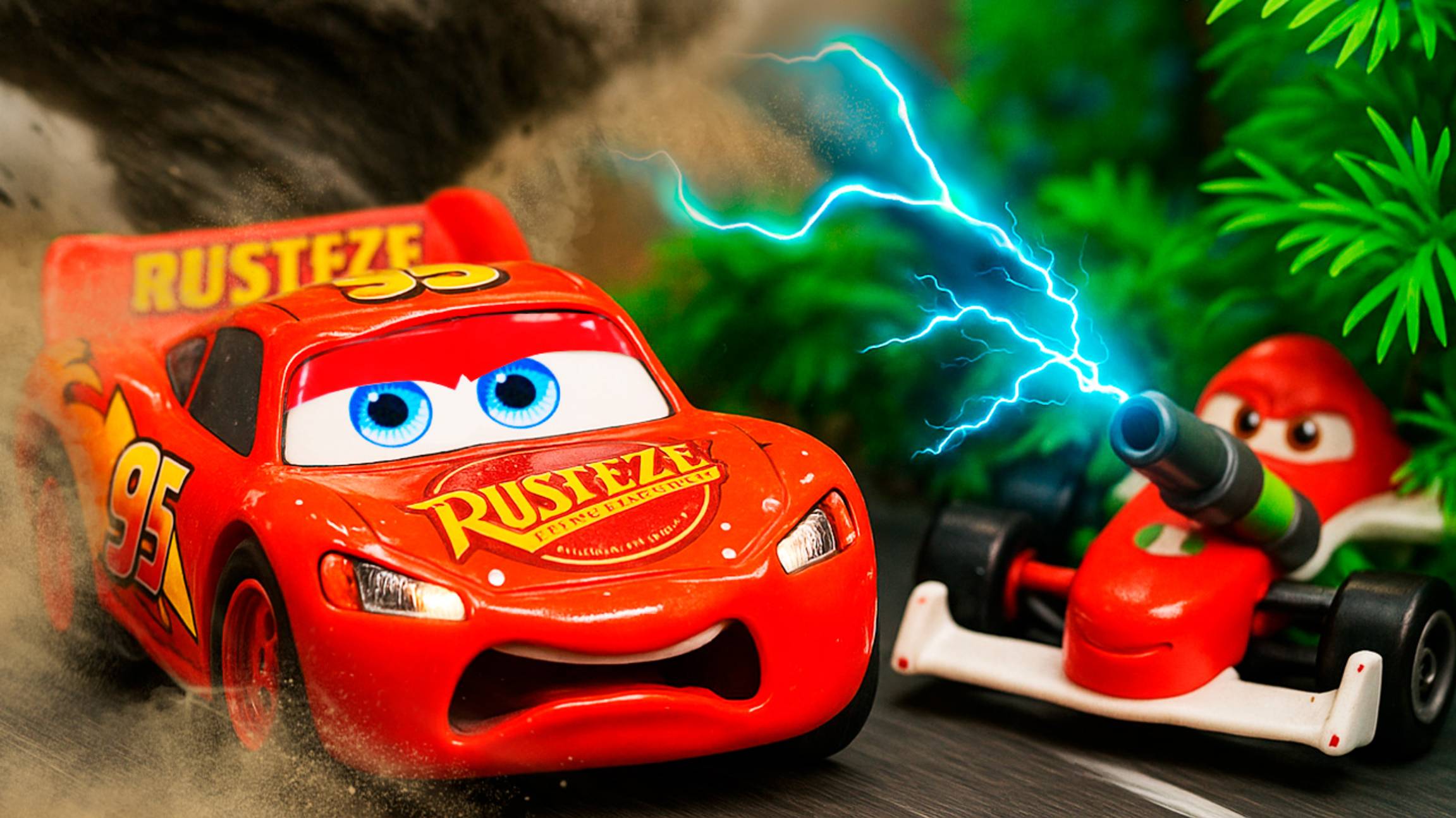 Молния Маквин испортил гоночный трек!  Кто победит в гонке — Маквин или Франческо?