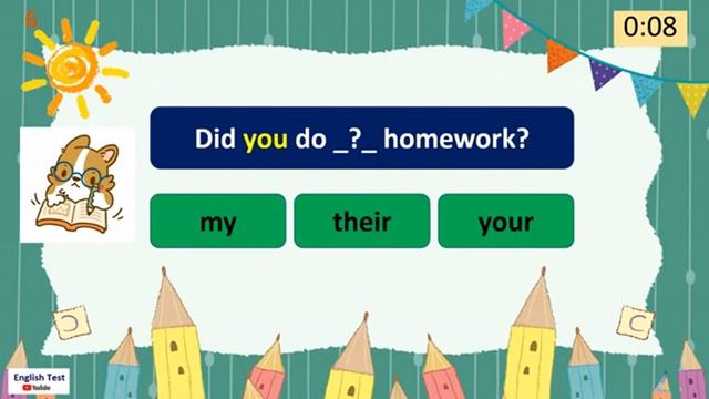 Possessive Adjectives Quiz For Kids