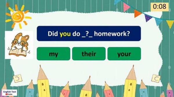 Possessive Adjectives Quiz for Kids