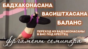 Воздушная йога, переход из бадхаконасаны в вис под крестец