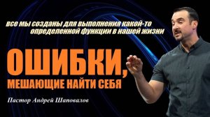 Мы созданы для выполнения определенной функции. Ошибки, мешающие найти себя. Пастор Андрей Шаповалов