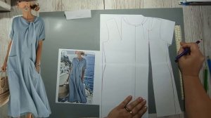 Моделирование. Деталь, которая делает платье супермодным. Выкройка № 1802.