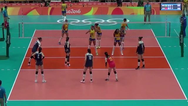 Четвертьфинал OG-2016 по волейболу среди женщин Китай - Бразилия