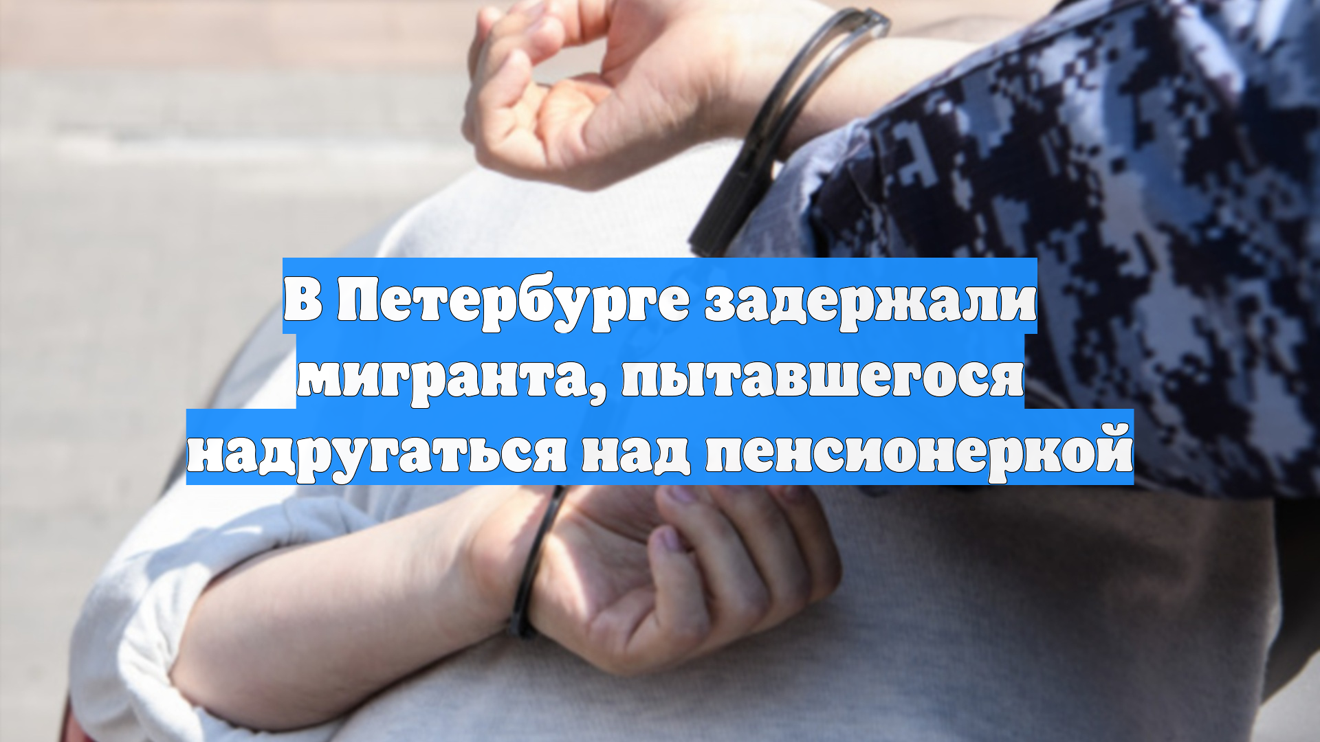 В Петербурге задержали мигранта, пытавшегося надругаться над пенсионеркой
