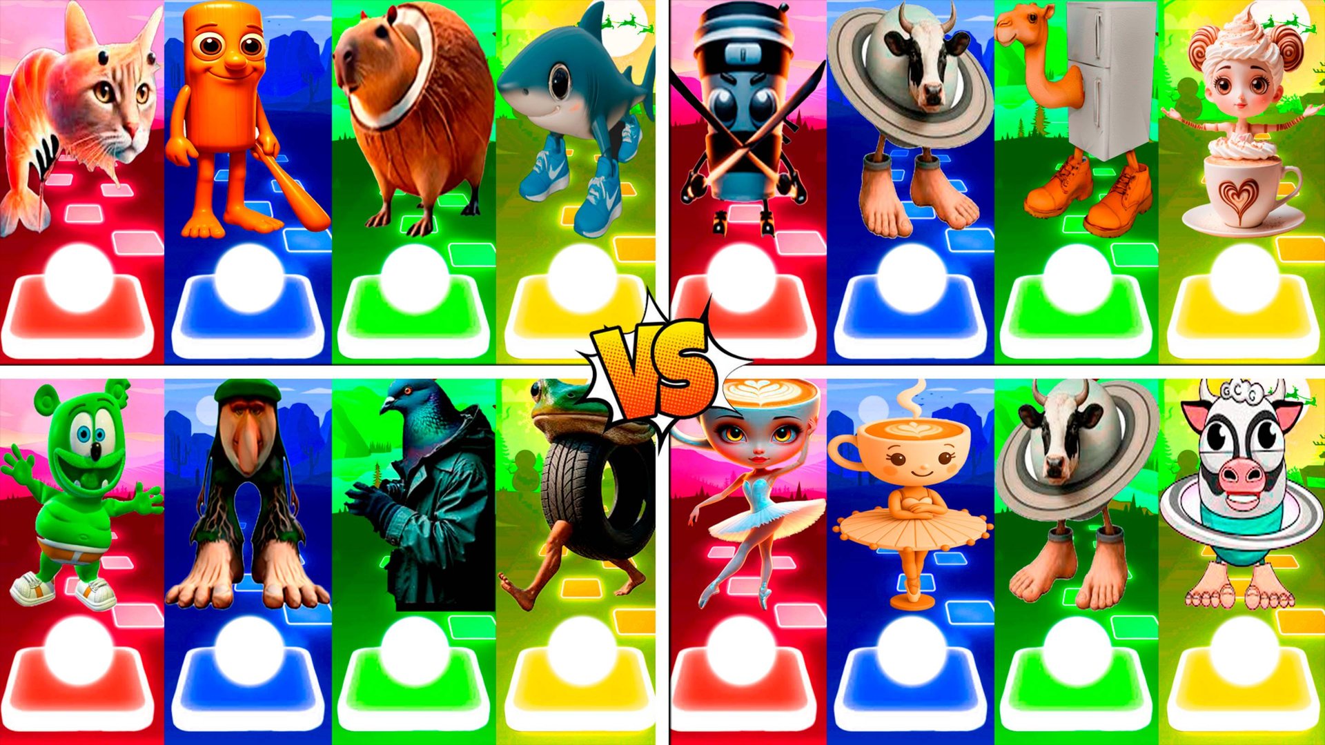 МЕГАМИКС ТРИПИ ТРОПИ 🆚 ТУН ТУН ТУН САХУР 🆚 ДРУГИЕ БРЕЙНРОТ МЕМЫ | Tiles Hop №213-216 смотреть онлайн