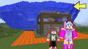 ДЕВУШКА НУБ И РЕБЕНОК ПРО ПРОТИВ ЦУНАМИ ИЗ ВОДЫ В МАЙНКРАФТ   НУБИК В MINECRAFT ТРОЛЛИНГ ЛОВУШКА