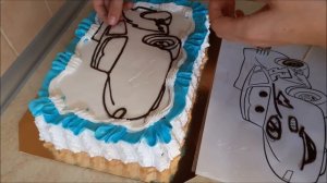 Детский торт МАКВИН для мальчика своими руками КАК украсить торт декор гелем Торт машинка