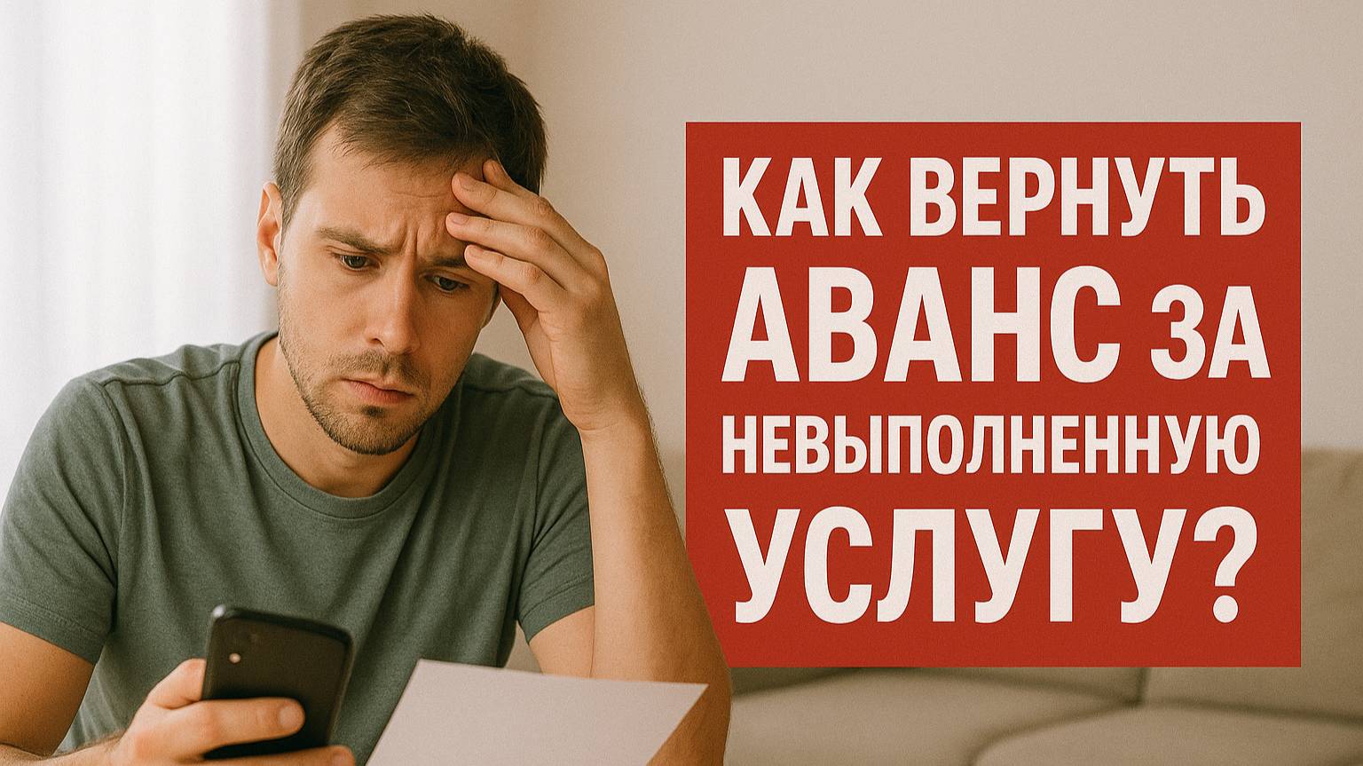 КАК ВЕРНУТЬ АВАНС ЗА НЕВЫПОЛНЕННУЮ УСЛУГУ смотреть онлайн