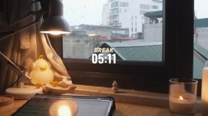 2 часа STUDY WITH ME ｜ Ambient ver.🌿, Rain Sounds 🌧️ ｜ Pomodoro 50-10 ｜ Rainy Day 🌧️