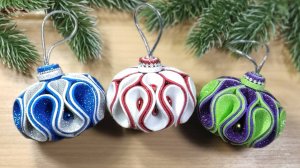 Красивые новогодние шарики из фоамирана своими руками. Ёлочные игрушки своими руками.