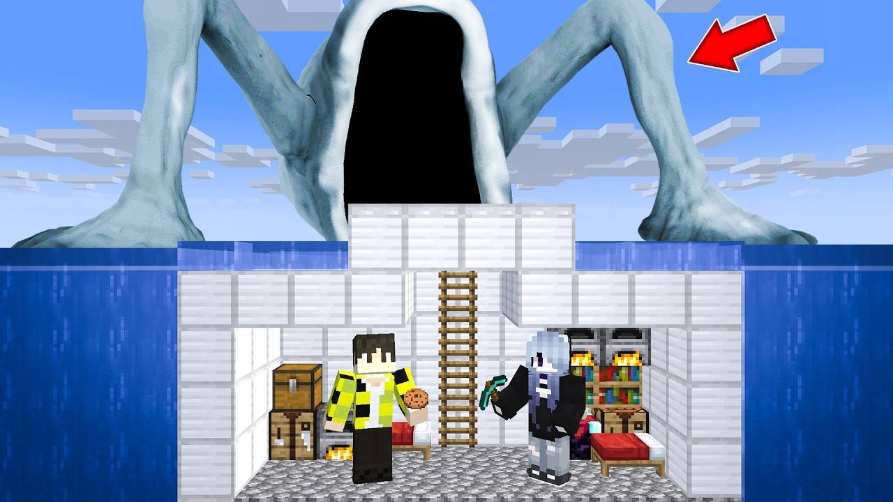 ПЕРЕЖИЛИ НОЧЬ В ПОДВОДНОМ БУНКЕРЕ С ПОЖИРАТЕЛЕМ МОРЕЙ В МАЙНКРАФТ ! SEA EATER MINECRAFT БИТВА