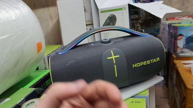 Какую портативную колонку купить для дома , для частного дома ? Колонка Hopestar A86 450 Ватт серая смотреть онлайн