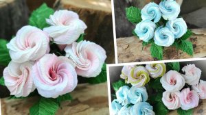 Маленькие цветочки из гофрированной бумаги просто и быстро своими руками.