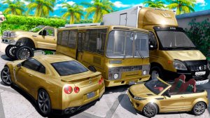 Угнал кучу золотых чит тачек и огромный монстр трак у мажора за 180 сек! Битва воров в ГТА 5 Онлайн