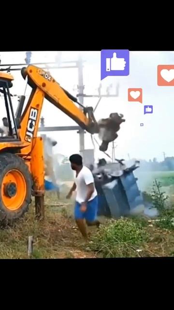 Рамазан СПАЛИЛ трактор#стройка #спецтехника #jcb #пожар #техника #приколы #юмор #трактор #топ #рек