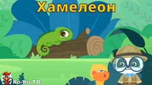 Игра "BabyBus. Хамелеон". Детская познавательная игра. (бейбибас, панда Кики).