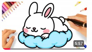 КАК ЛЕГКО НАРИСОВАТЬ СПЯЩЕГО ЗАЙЧИКА ШАГ ЗА ШАГОМ 🐇💤