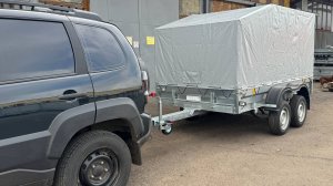 Отгрузка двухосного усиленного прицепа 3 на 1,5 в сцепке с Шевроле Нивой Трейлер-Чеб