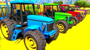 Развивающий мультфильм Изучаем цвета с машинками и тракторами для детей мультики про машинки