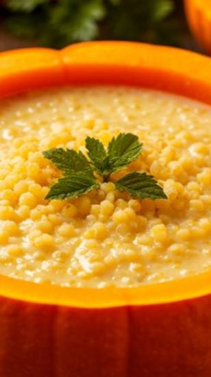 Пшенная каша на молоке в тыкве