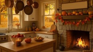 Готовим с УДОВОЛЬСТВИЕМ / Задорные МЕЛОДИИ для настроения / Камин и ОСЕННИЙ пейзаж за окном...