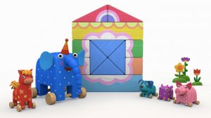 ДЕРЕВЯШКИ раскраска учим цвета - Кубики