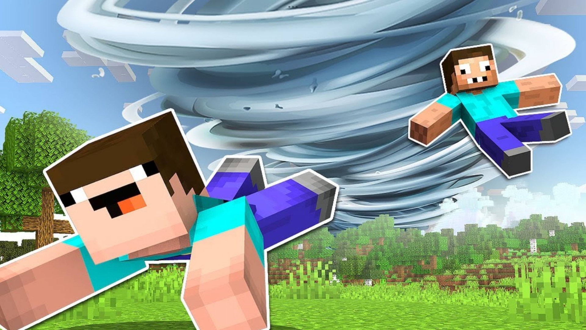 Нуб и про спасаются от торнадо в Майнкрафт ДакПлей ДакПлей ЖекаСТопором ЖекаСТопором смотреть онлайн