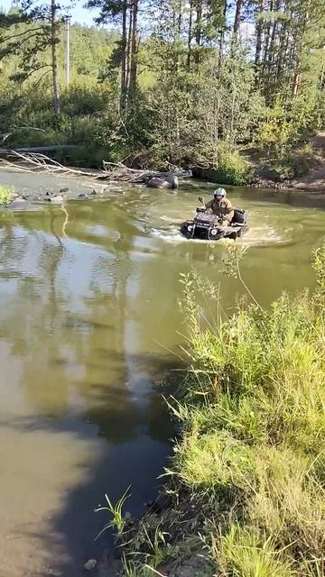 Брод через р. Сысерть на стоковом BM500, глубина по фары) #шортс #baltmotors #квадроцикл #сысерть смотреть онлайн