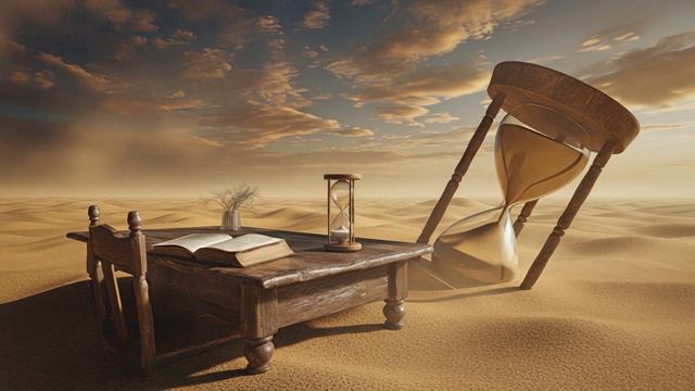 ⏳You're Reading In The Desert Where Time Dissolves ｜ Surreal Dreamscape