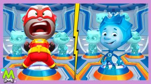 Говорящий Том против Фиксиков.Супергерой Том в Новом Костюме и Нолик в Гонках на Скорость