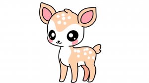 КАК НАРИСОВАТЬ МИЛОГО  ОЛЕНЯ ШАГ ЗА ШАГОМ 🦌💟
