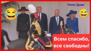 Нет предела коварству Путина: полковая лошадь навалила кучу перед царственными особами 😁