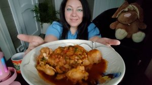 Мукбанг Чахохбили приготовленное на костре и пюрешка:)