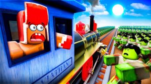 😨 НАШ ПОЕЗД ЗАСТРЯЛ В ТОЛПЕ ЗОМБИ! МЫ ПРОЕХАЛИ 1000 КМ В РОБЛОКС!