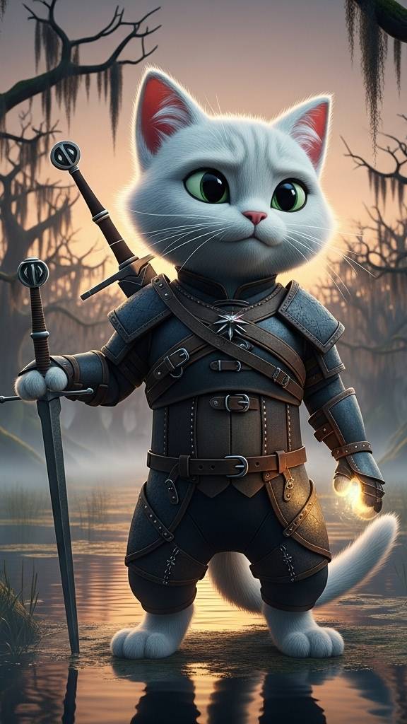 Ведьмак: Кошачья Сага ⚔️ #aianimation #cinematic #fantasy #gaming #ai #aiart #epicbattle #ведьмак3