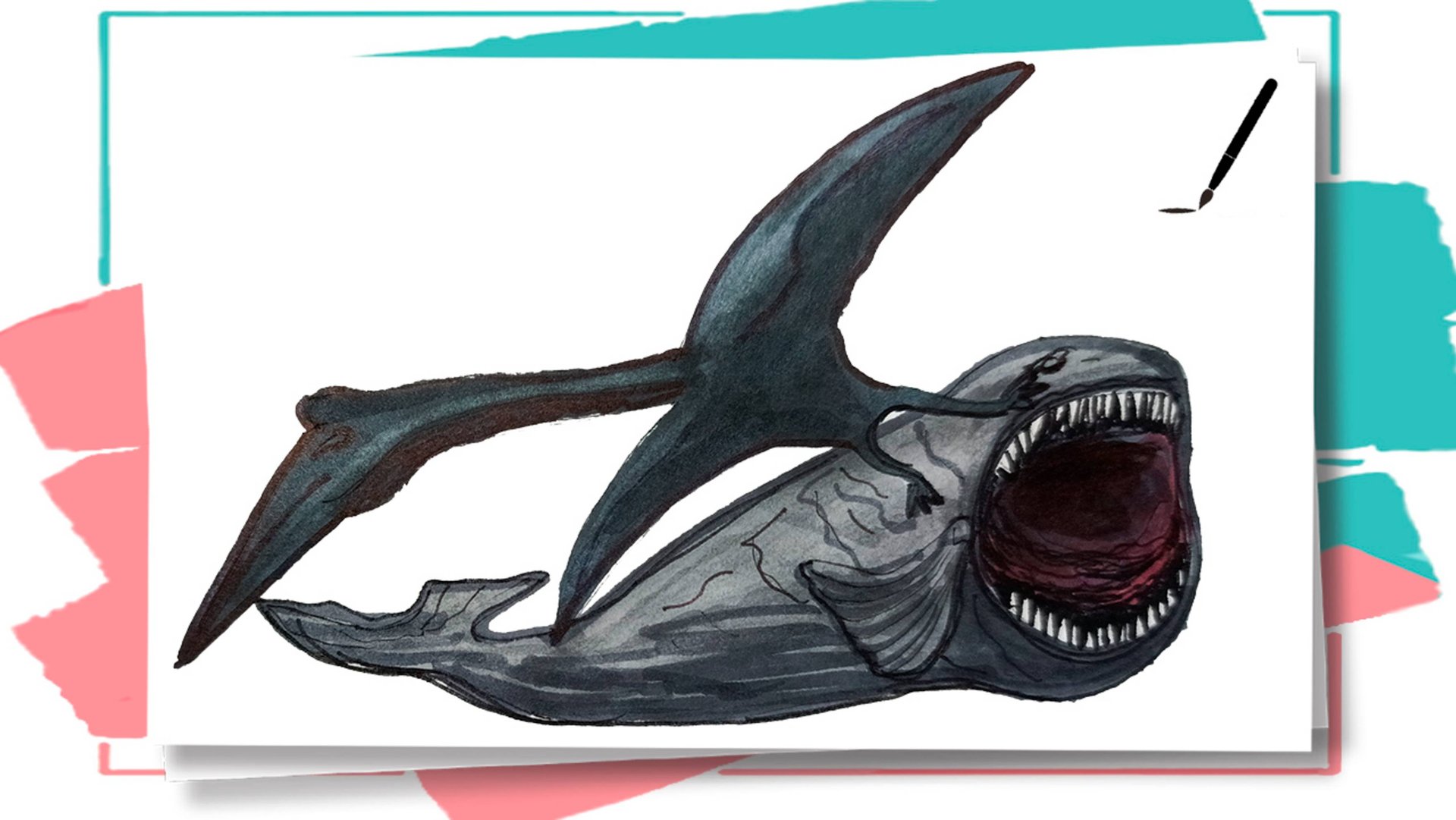 Как нарисовать монстра Блупа и Птеродактиля