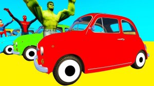 Веселое детское видео цветные машинки, грузовик и супергерои! Смотрите мультики про машинки!