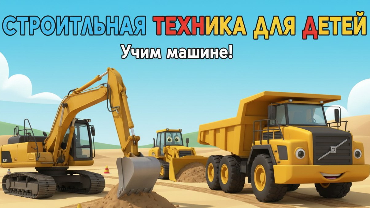 КАК СТРОЯТ ДОРОГУ И ДОМА : бульдозер, экскаватор и каток! Просто и интересно для детей 🚧🚜 смотреть онлайн