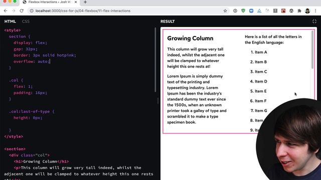 Flexbox Interactions ex1 solution смотреть онлайн