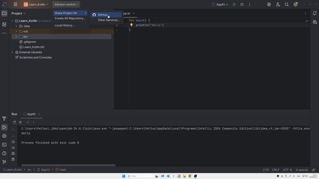 Создание, подключение и загрузка репозитория в Intellij IDEA на GitHub смотреть онлайн
