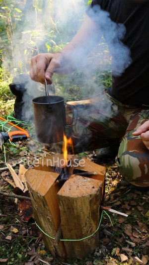Полезные идеи для бушкрафта и выживания - Финская свеча для приготовления пищи