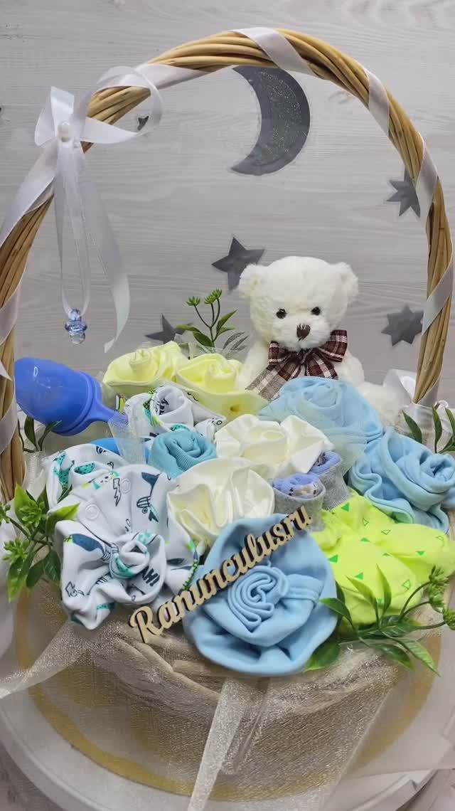 Подарочная корзина с одеждой на рождение ребенка смотреть онлайн