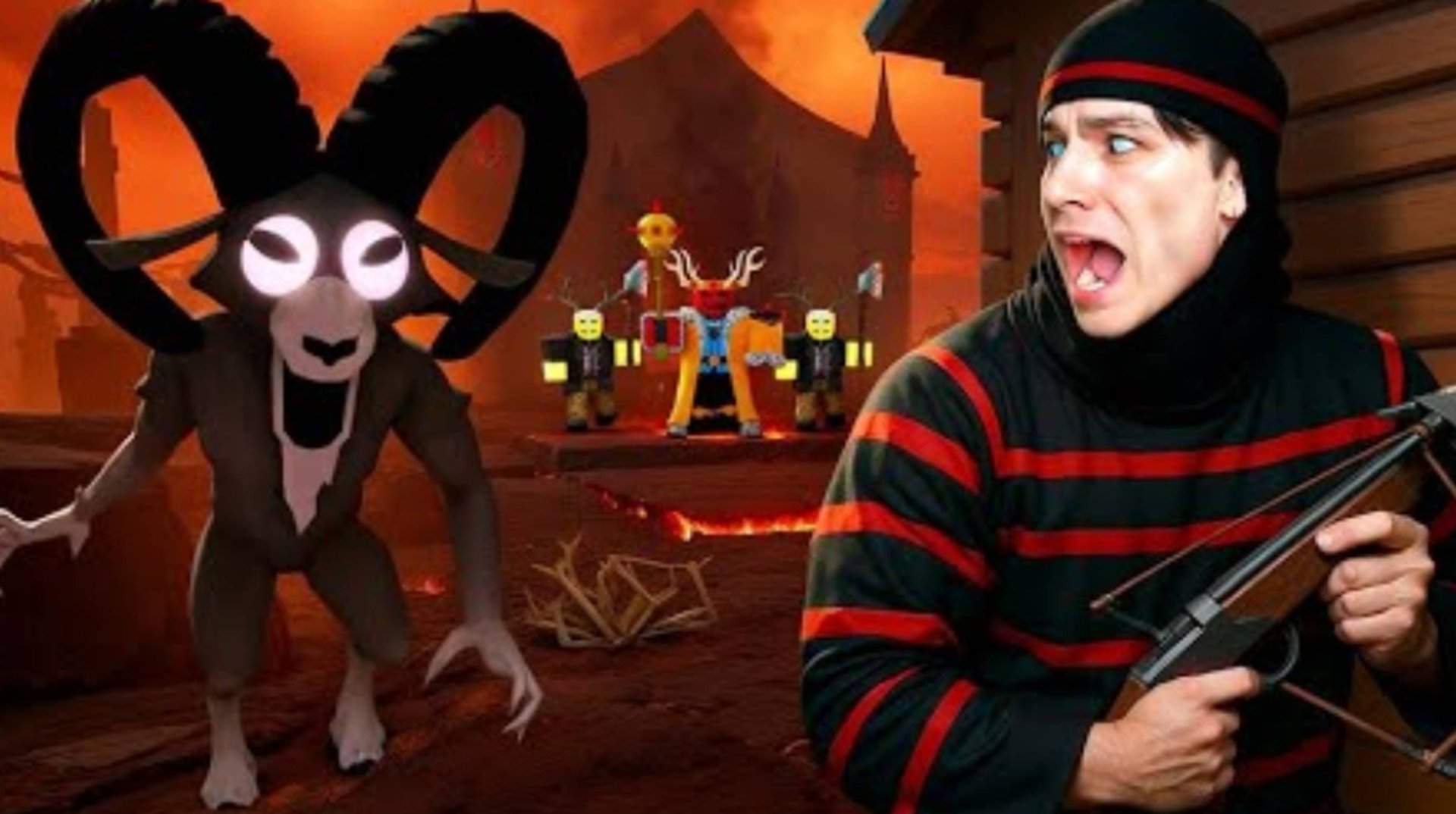 ПОЛОМАЛ КРЗУ РОГА, НЕ ВЕРЁТСЯ НИКАГДА!😱 СРАЖАЮСЬ С ГЛАВАРЁМ СЕКТАНТОМ В 99 НОЧЕЙ В ЛЕСУ ROBLOX!