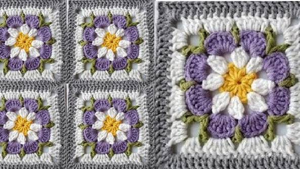 Вяжем красивый мотив крючком ✨ - МК для начинающих по вязанию мотива смотреть онлайн
