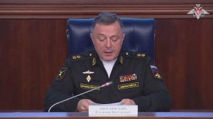 Брифинг заместителя начальника ГОМУ ВС РФ вице-адмирала Владимира Цимлянского