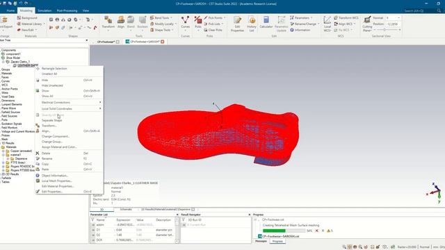 LEATHER SHOE IN CST STUDIO SUITE antennadesign, cststudiosuite, 3dmodeling, antennadesign смотреть онлайн