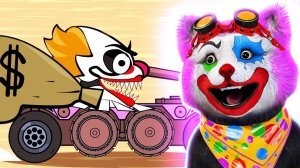 Клоун Монстр AMEGA TOONS - РЕАКЦИЯ на Мультики про танки